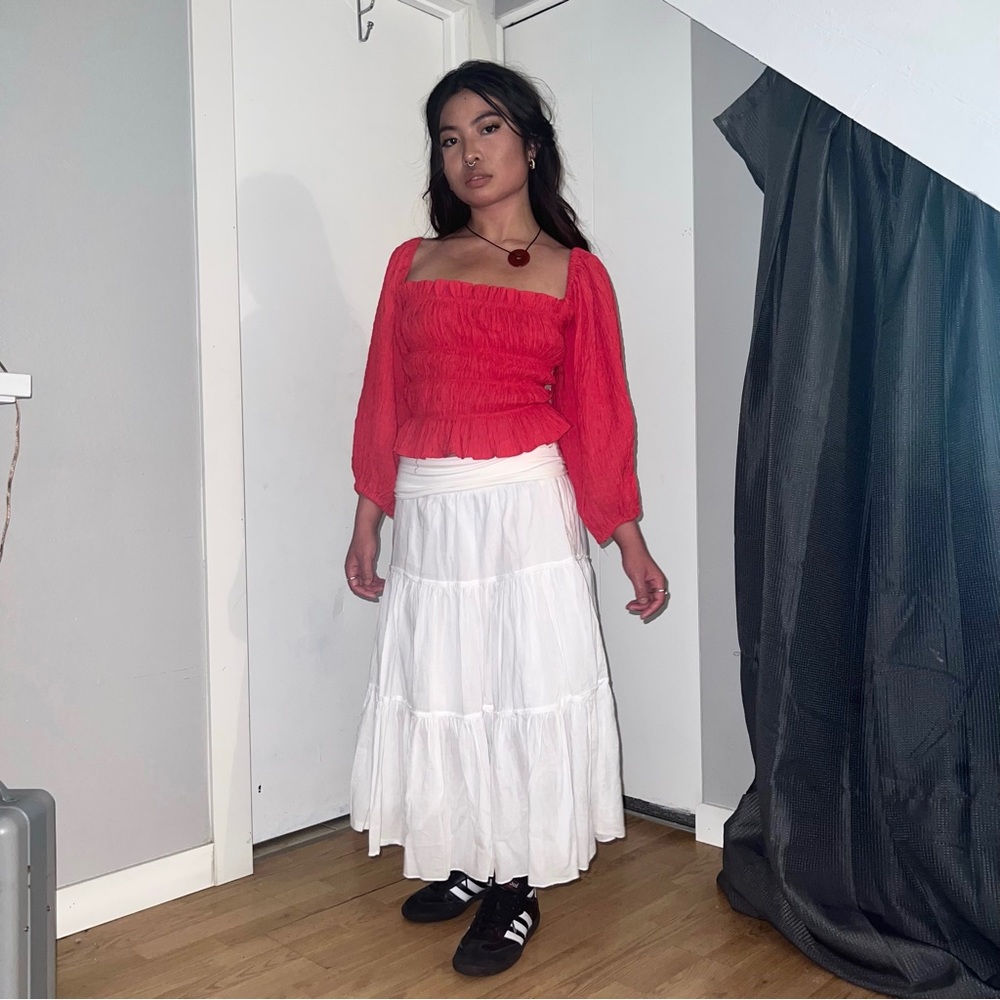 most romantic red shirred milkmaid top size S
brand: Urban Outfitters